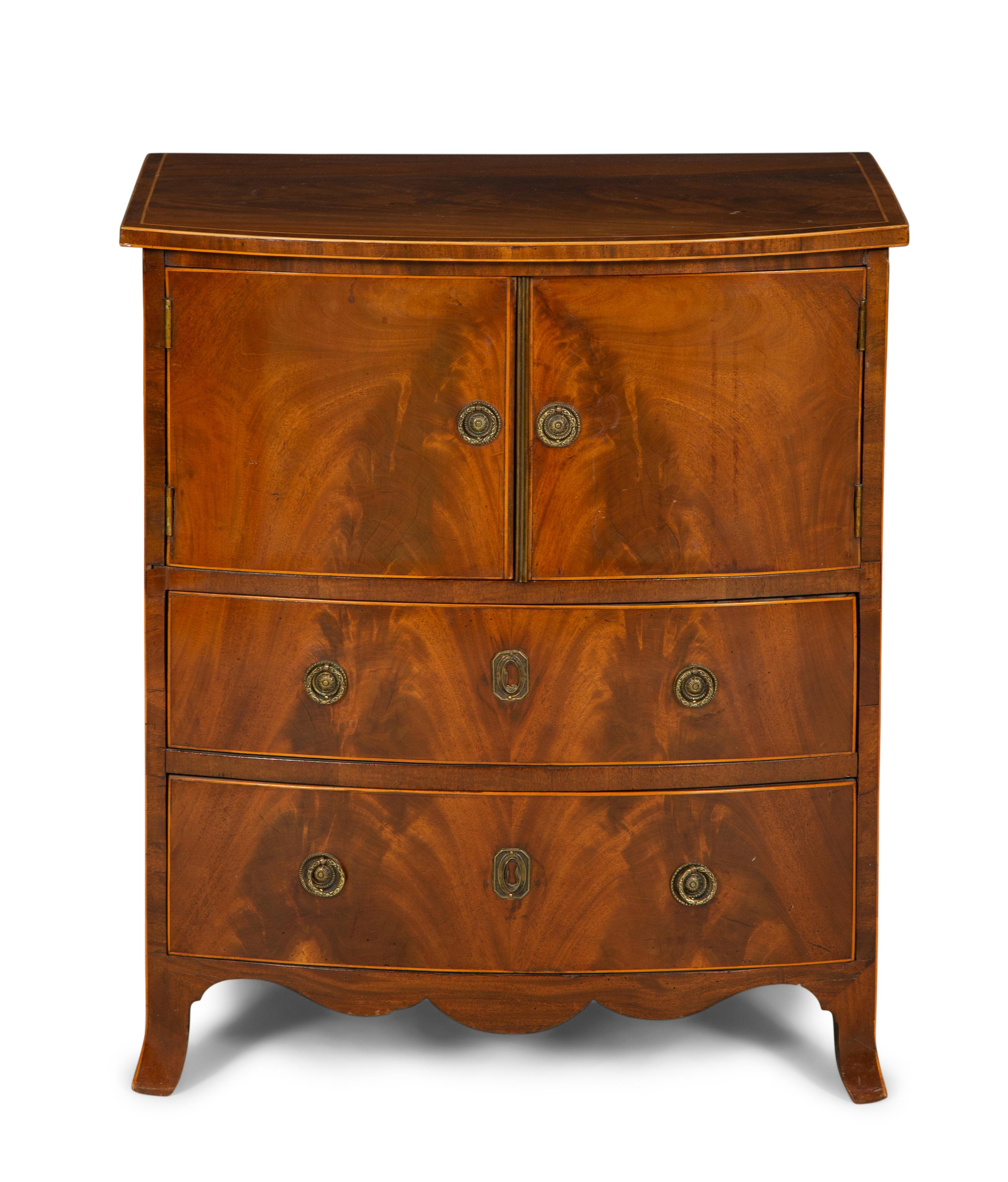 A Regency Style Mahogany Bow Front Side Cabinet