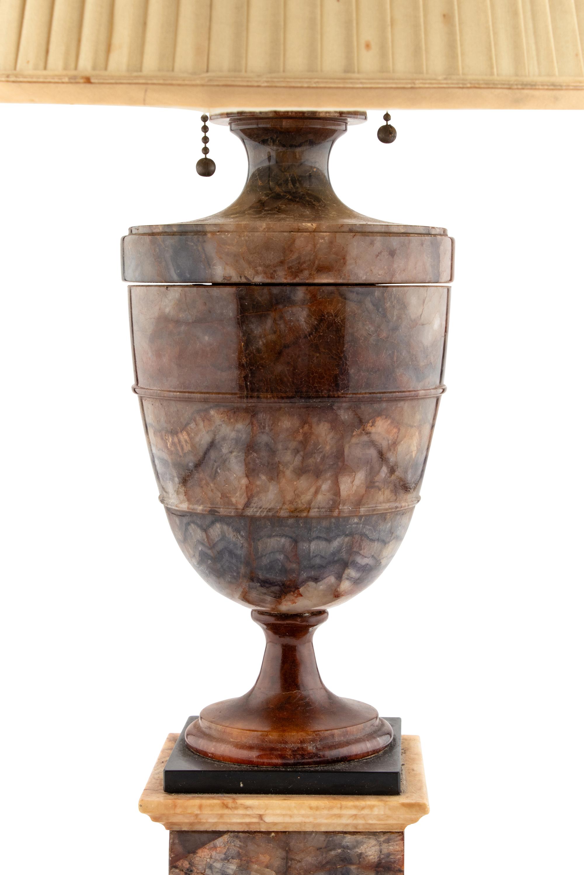 A Late George III Blue John Urn on Stand