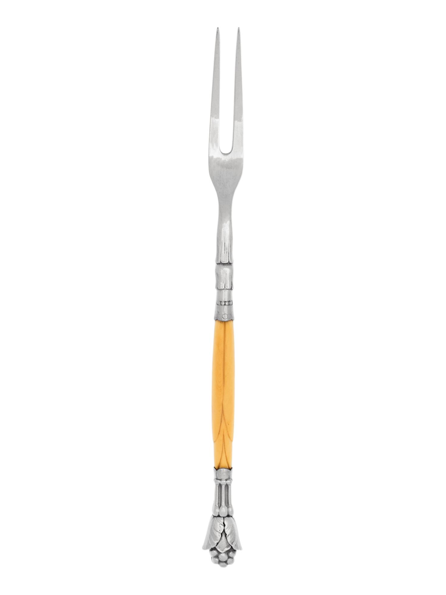 A Georg Jensen Silver Cold Meat Fork