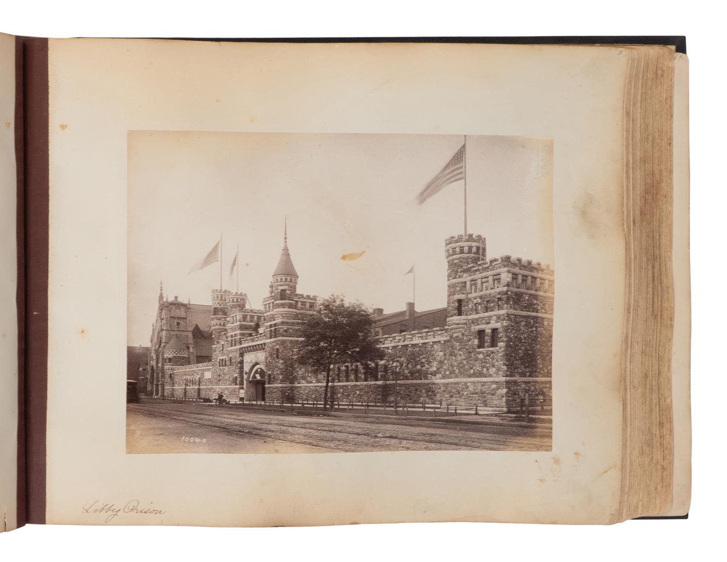 [CHICAGO]. TAYLOR, John W. (1846-1918), photographer. An album containing 154 albumen photographs of Chicago by a noted photographer, including important architectural images, as well as images relating to the preparations for the 1893 World's fair, the stockyards as described by Upton Sinclair, and more. Chicago, ca 1890.