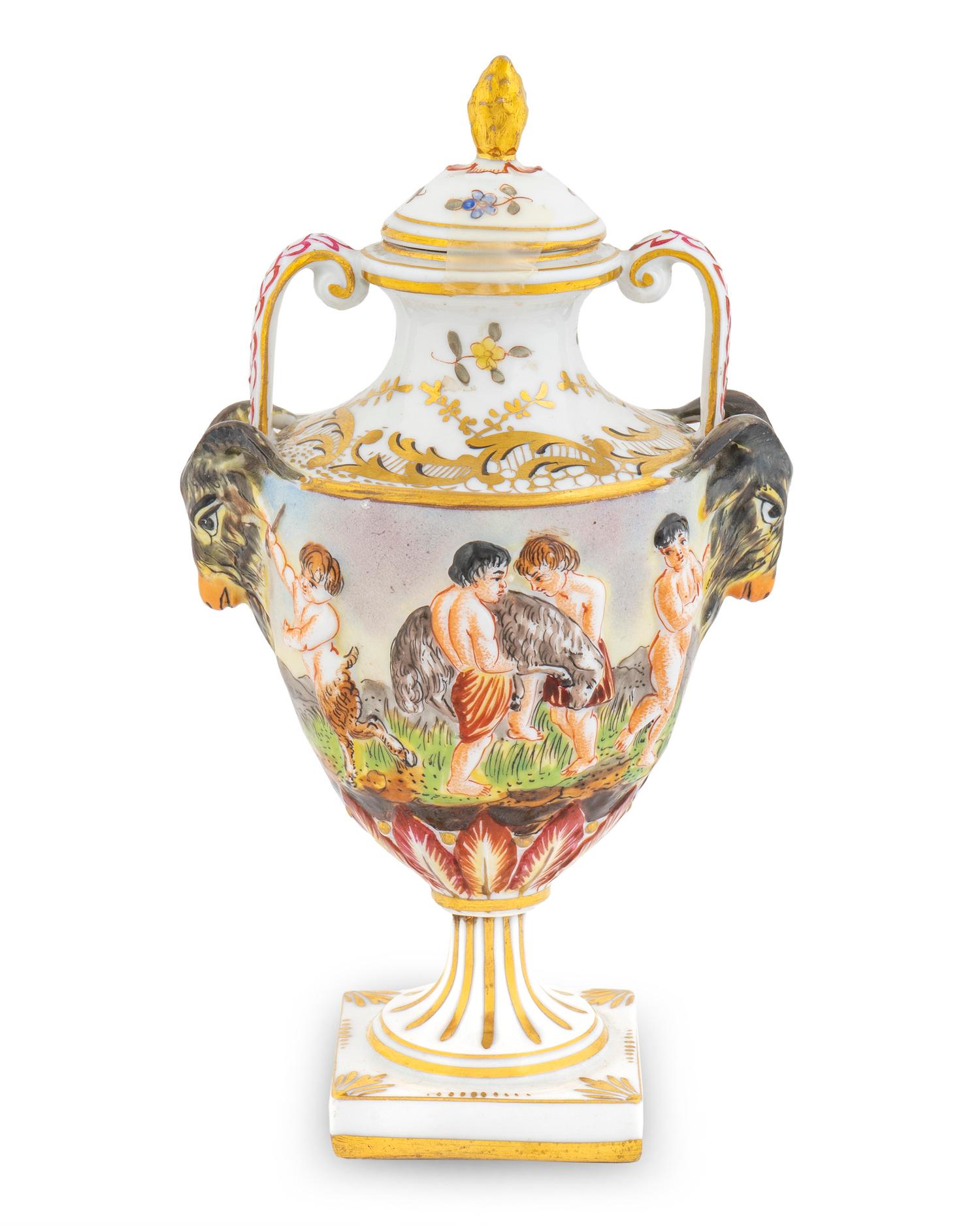 A Capodimonte Porcelain Small Vase and Cover — EARLY 20TH CENTURY