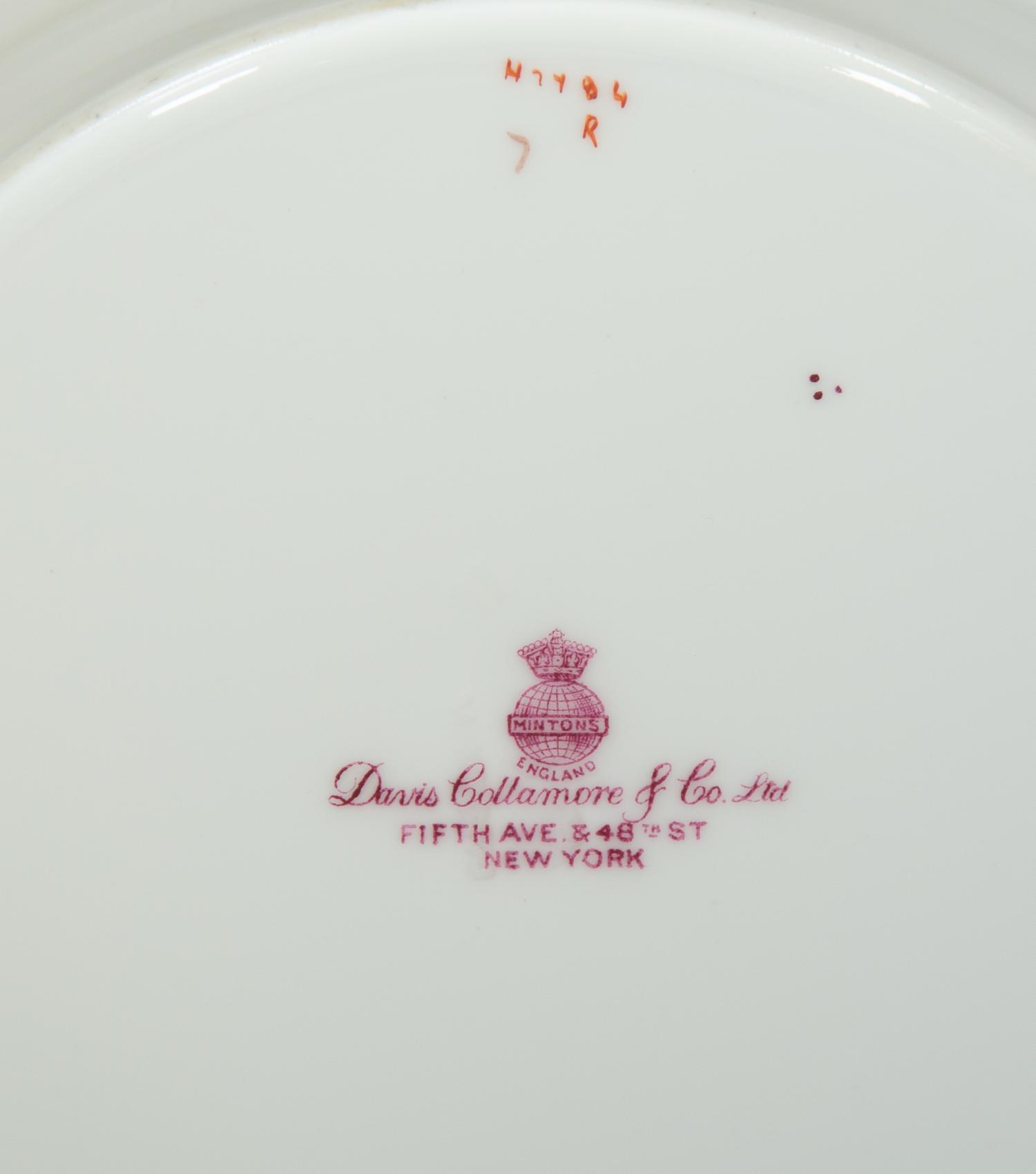 A Set of Twelve Davis, Collamore & Co. Minton Porcelain Dinner Plates