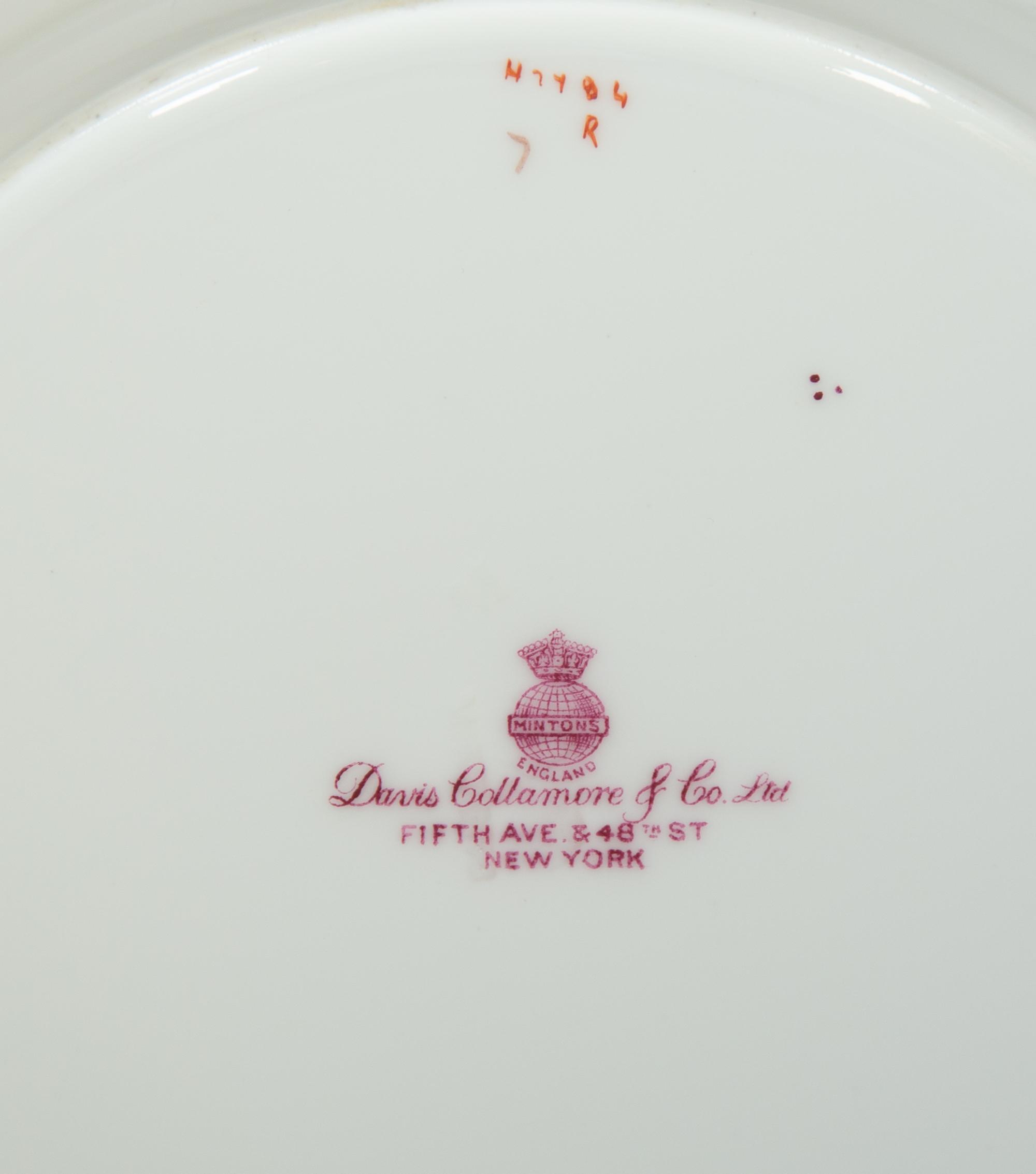 A Set of Twelve Davis, Collamore & Co. Minton Porcelain Dinner Plates
