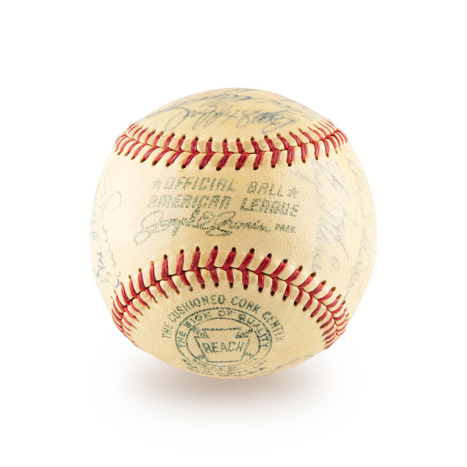 A 1961 New York Yankees Team Signed Autograph Baseball Including Roger Maris (Beckett Authentication Services) - 25 Signatures