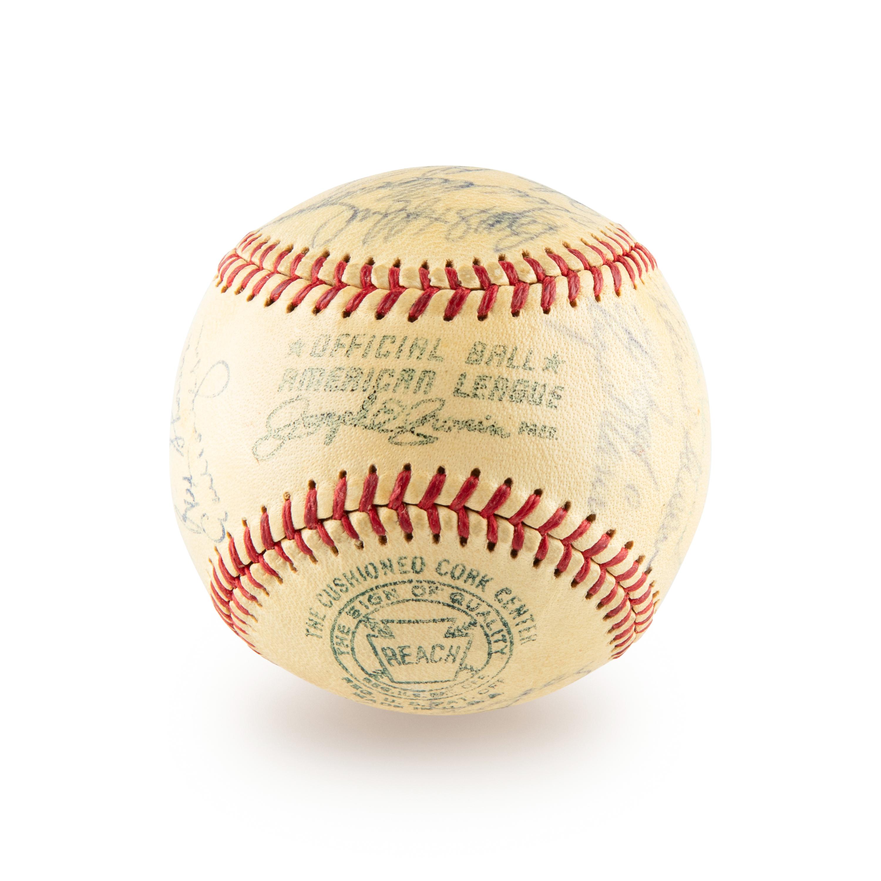 A 1961 New York Yankees Team Signed Autograph Baseball Including Roger Maris (Beckett Authentication Services) - 25 Signatures