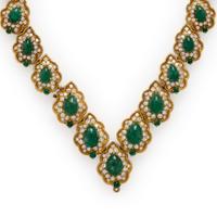 Emerald, Diamond, and Yellow Gold Convertible Demi-Parure
