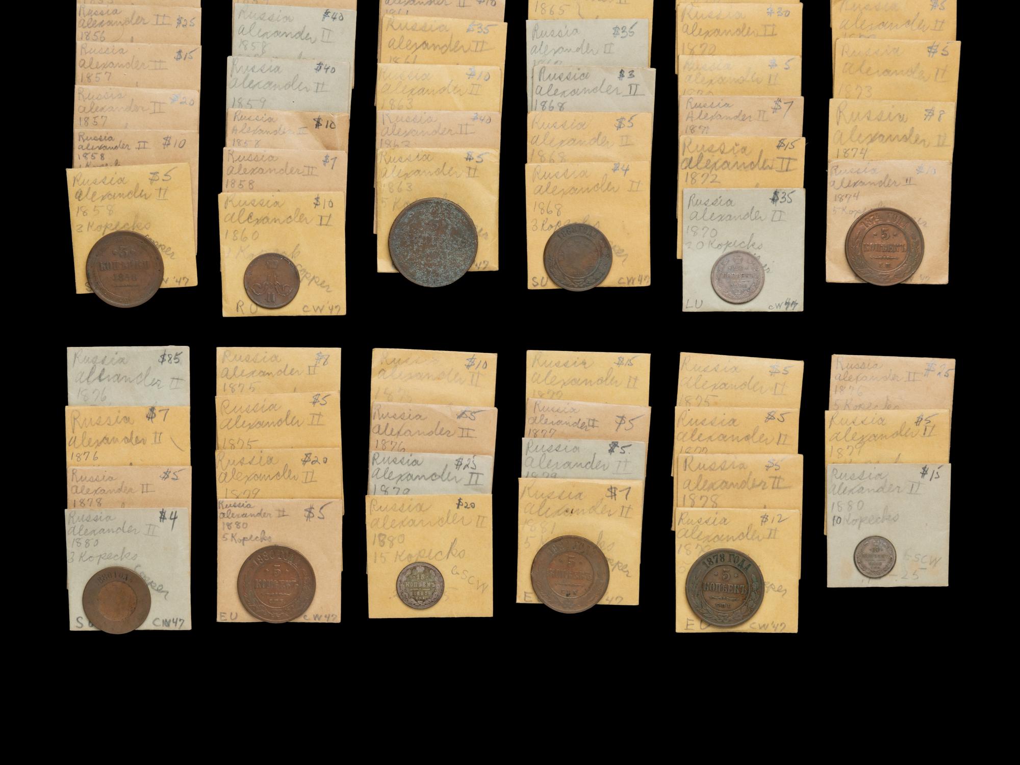 [RUSSIA] A Large Collection of Alexander II Silver and Copper Coins