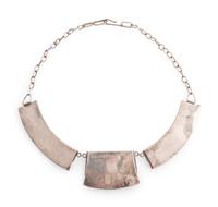 Silver Overlay Link Necklace, with Coral and Turquoise Inlay
