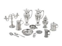 A Group of Assorted Pewter Articles