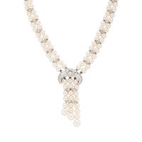 CULTURED PEARL AND DIAMOND NECKLACE