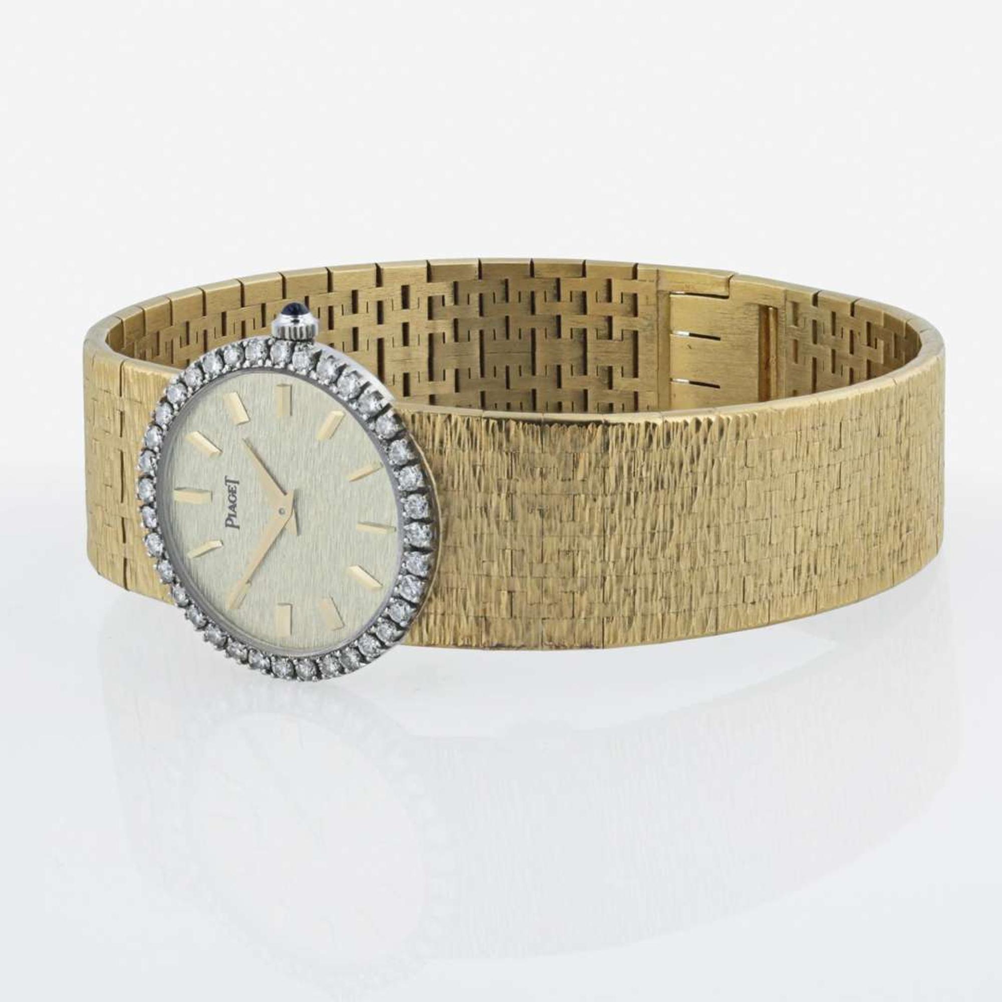 An 18K yellow gold and diamond bracelet watch, Piaget