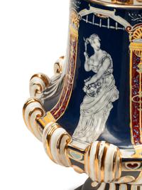 A Pair of Minton Style Porcelain Urns
