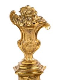 A Pair of Régence Style Gilt Bronze Chenets