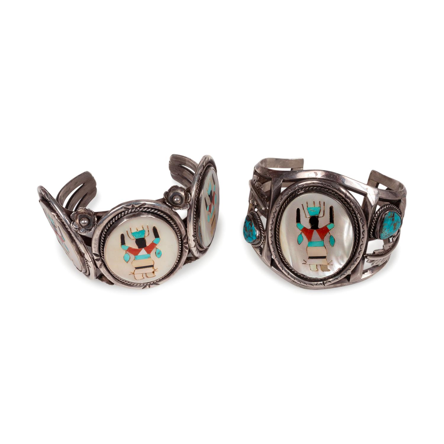Zuni Mosaic Inlay Gan Dancer Cuff Bracelets