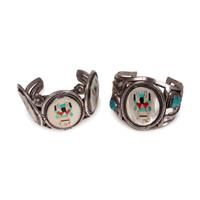 Zuni Mosaic Inlay Gan Dancer Cuff Bracelets