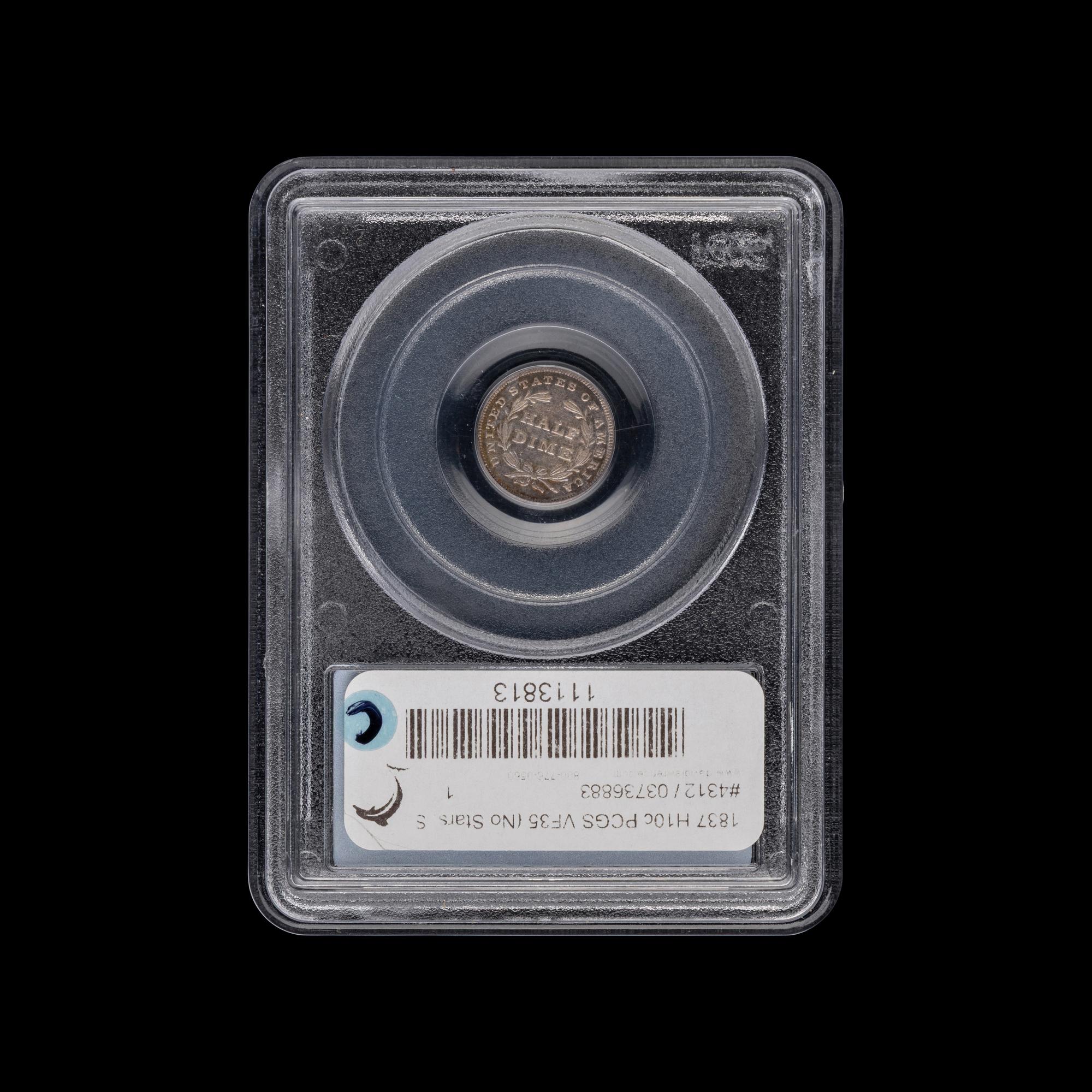 An 1837 Seated Liberty: Small Date Half-Dime Coin [PCGS VF35]