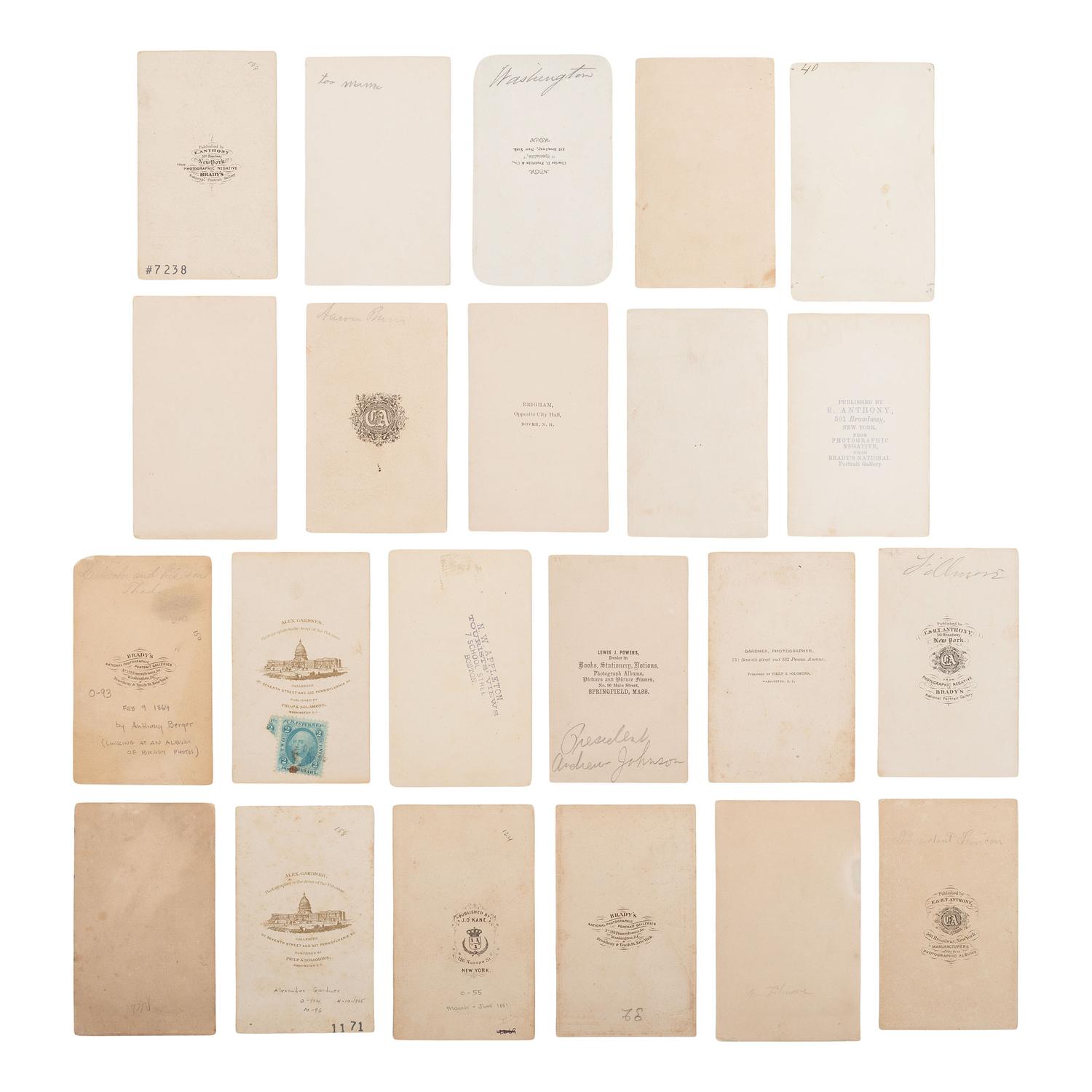 [Americana] Group of 22 Carte de Visites of Founding Fathers and Presidents