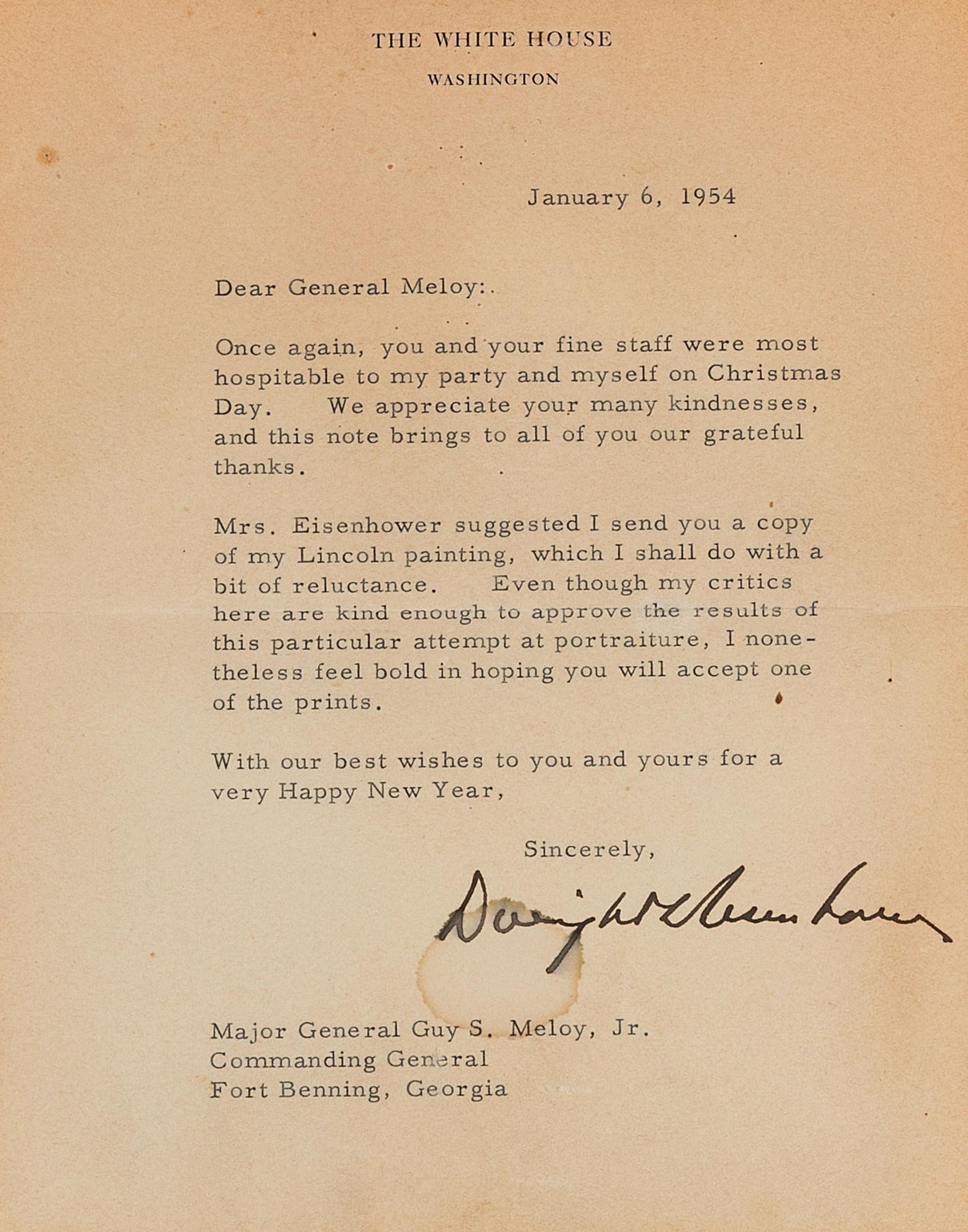 [POLITICS] Commemorative first day of issues. [ With: ] Eisenhower TLS with Lincoln portrait.
