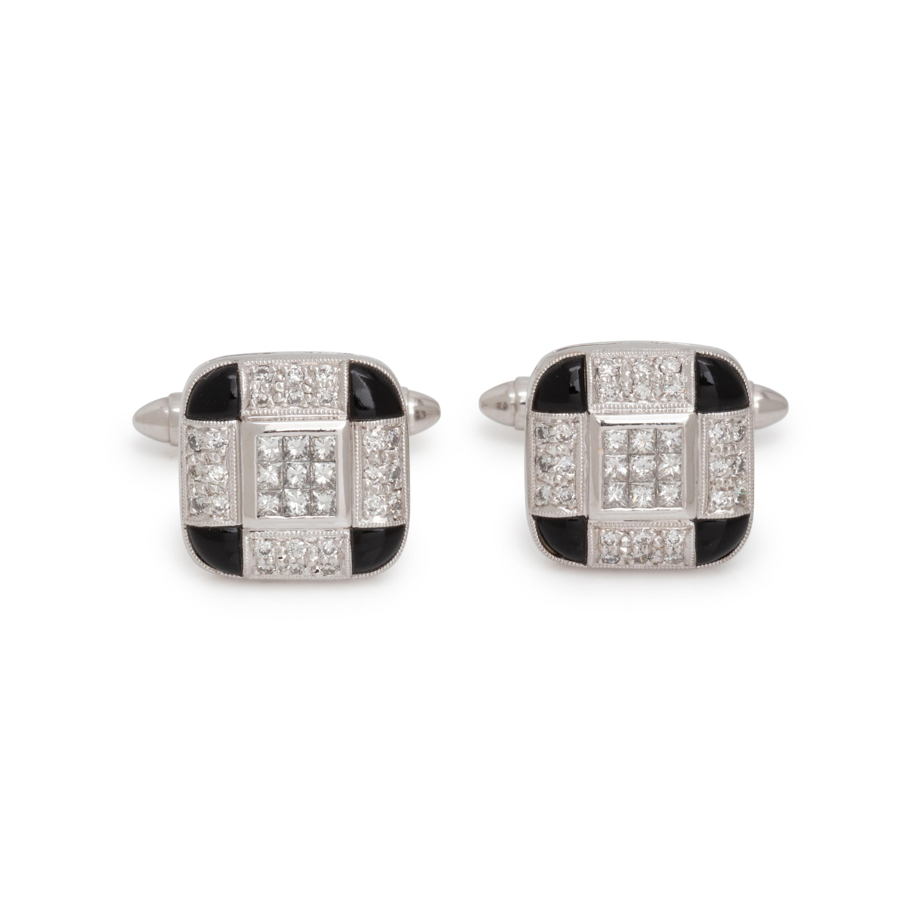 DIAMOND AND ONYX CUFFLINKS