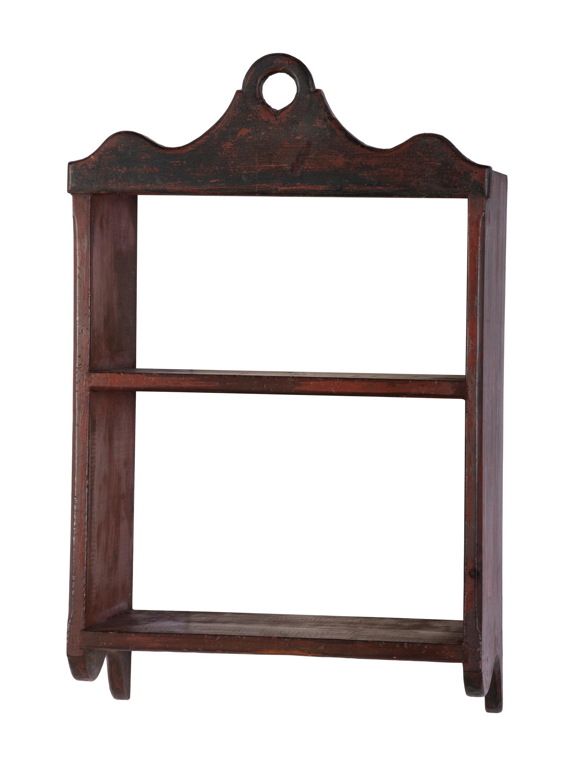 A Painted Wood Hanging Wall Shelf