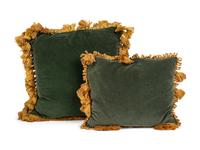 Two Flemish Floral Tapestry Throw Pillows