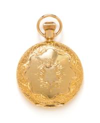 A 14 Karat Yellow Gold Hunter Case Pocket Watch, Elgin, Circa 1894, 34.10 dwts.