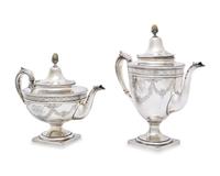 A Neoclassical Five-Piece Sterling Silver Tea and Coffee Service