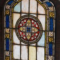 Framed window with Gothic arch