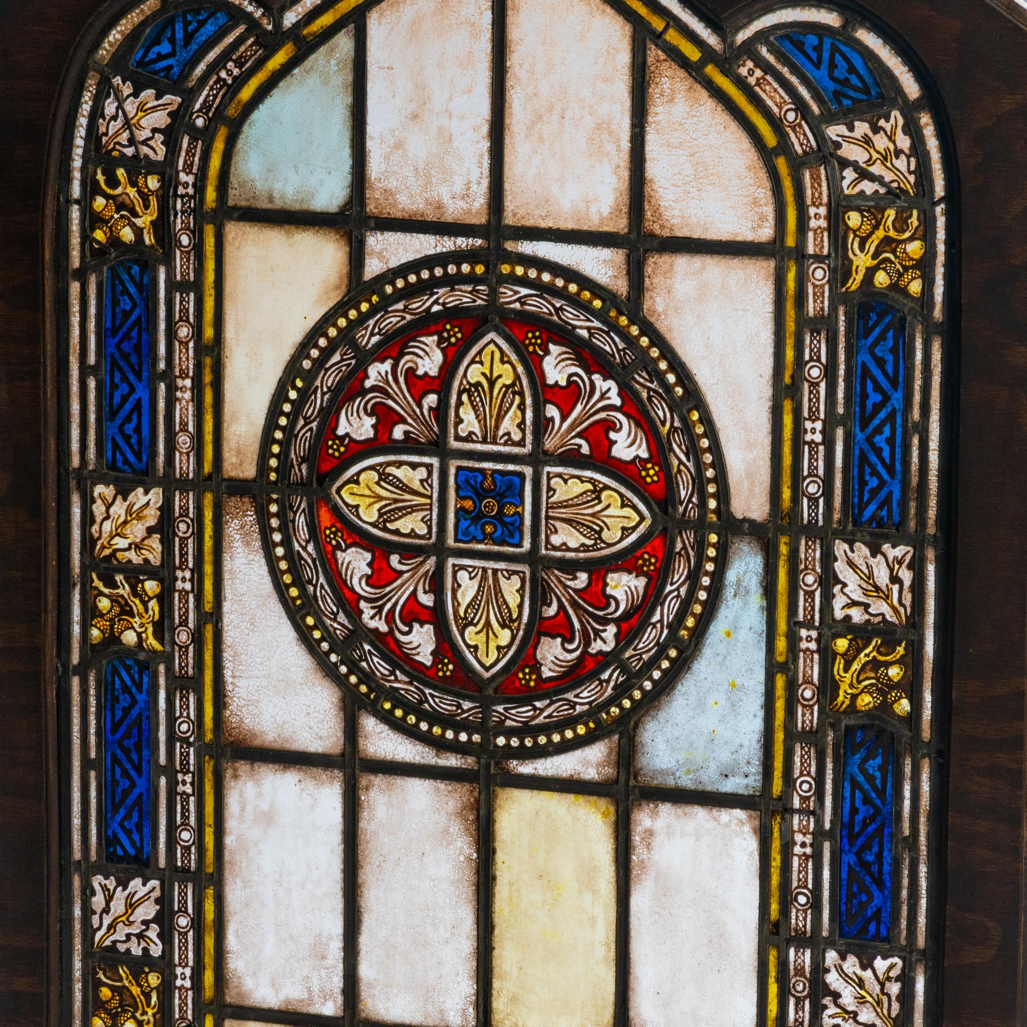 Framed window with Gothic arch