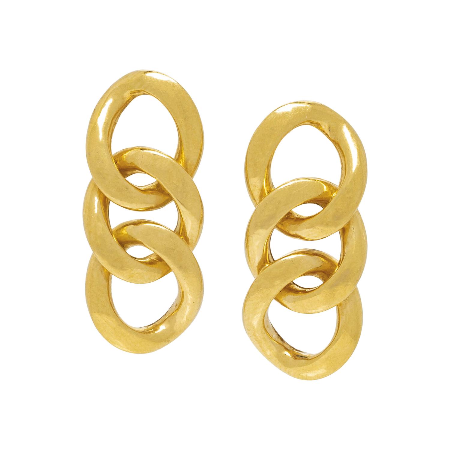 BULGARI, YELLOW GOLD EARCLIPS