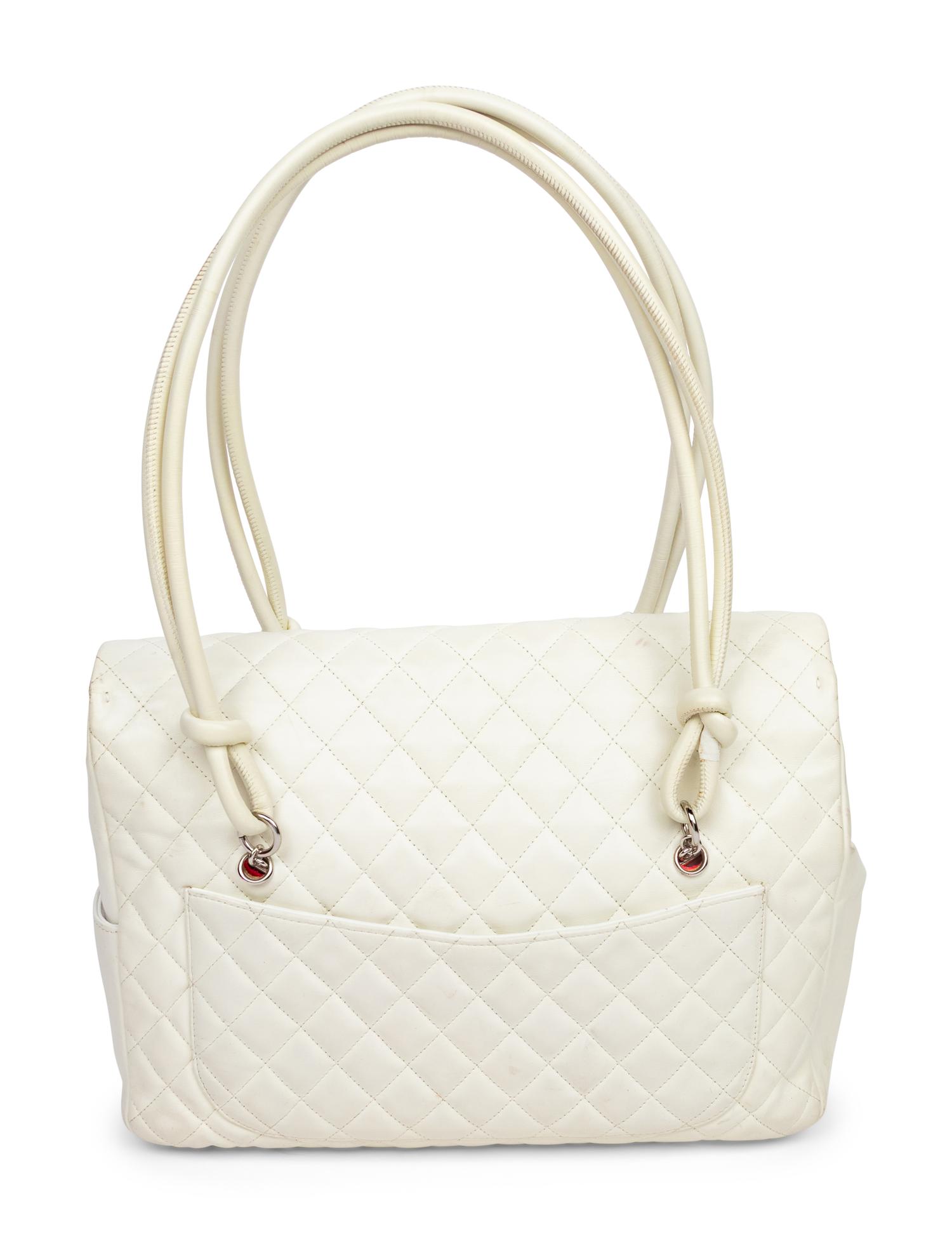 CHANEL, LARGE TWO-TONE LIGNE CAMBON BAG
