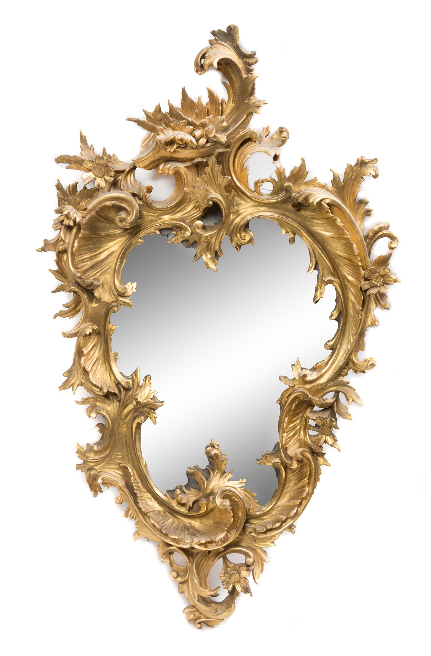 A Rococo Style Giltwood Mirror
