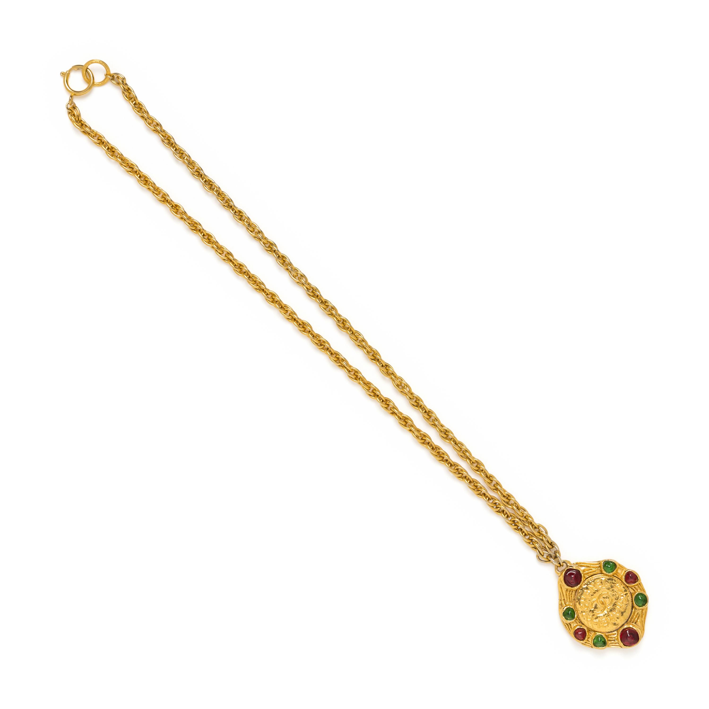 Chanel, Pâte de Verre-Studded Pendant Necklace