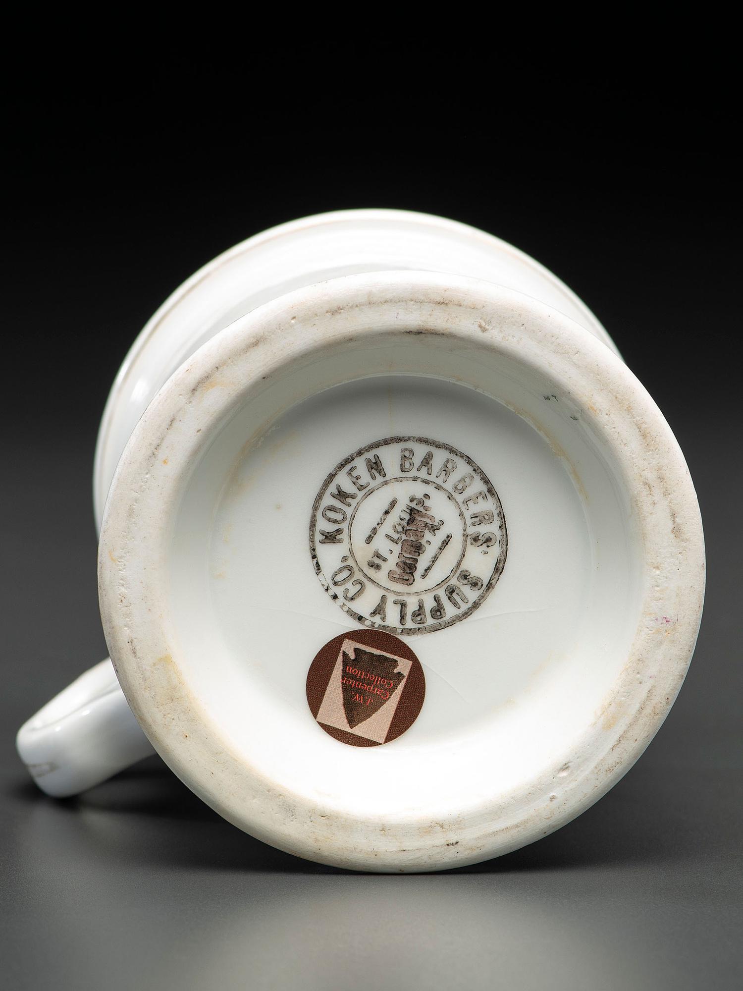 An Insurance Salesman's Porcelain Occupational Shaving Mug