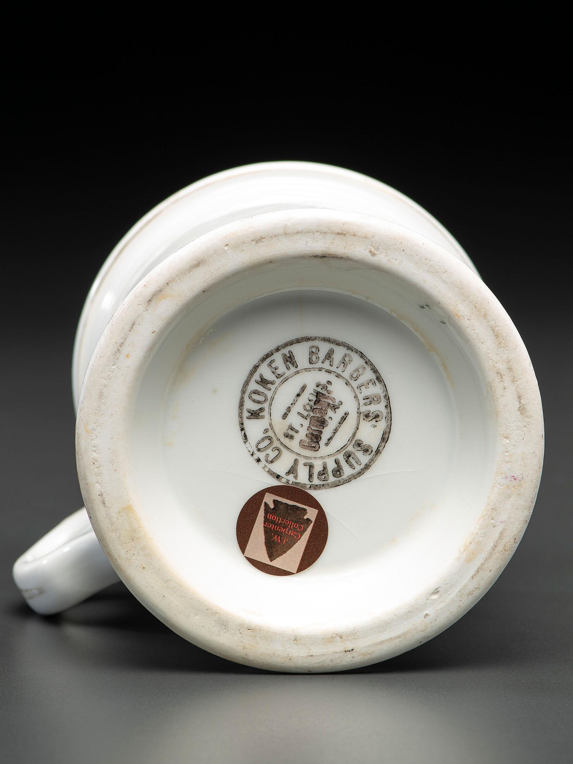 An Insurance Salesman's Porcelain Occupational Shaving Mug
