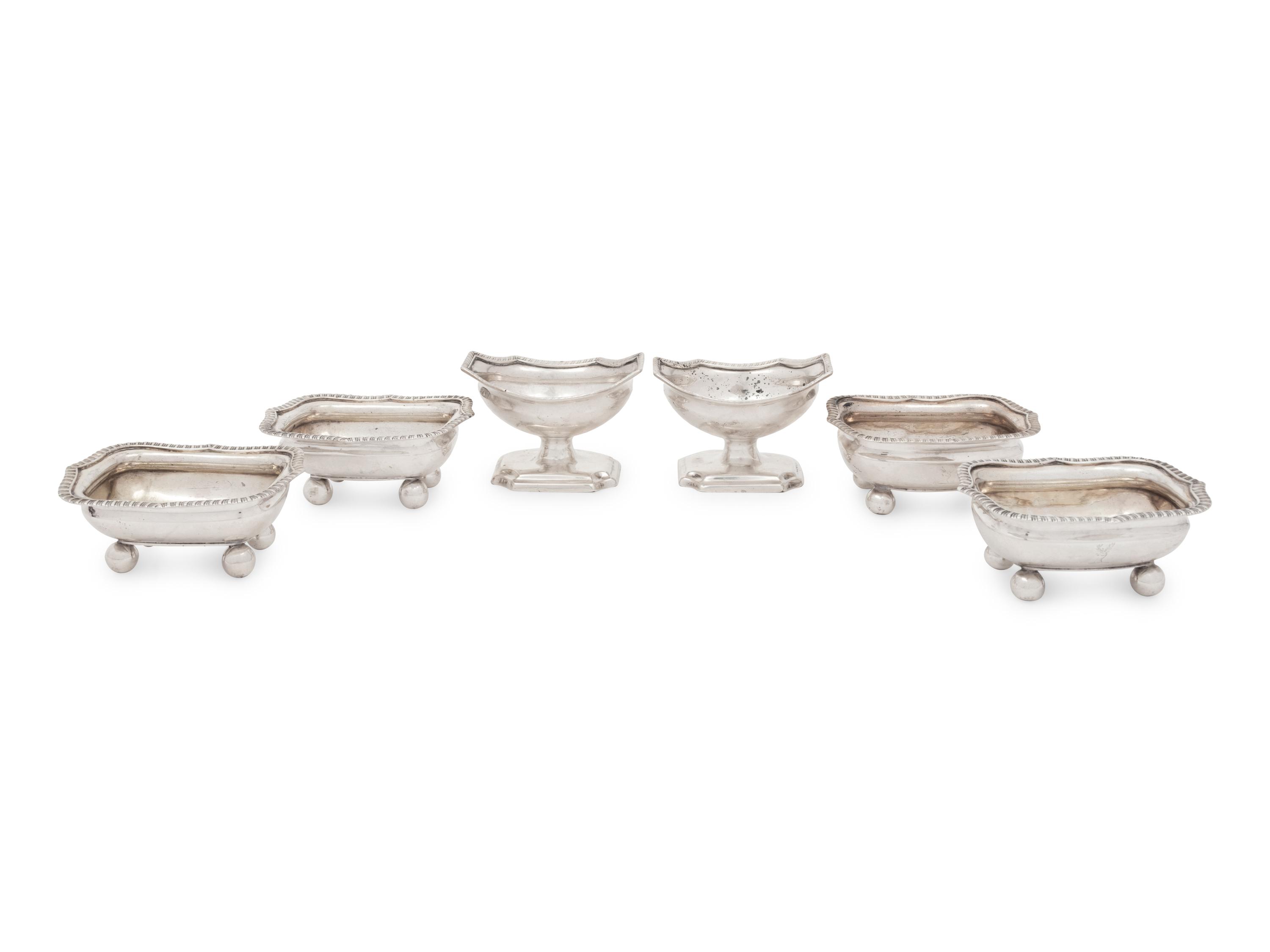 Six George III Silver Salt Cellars