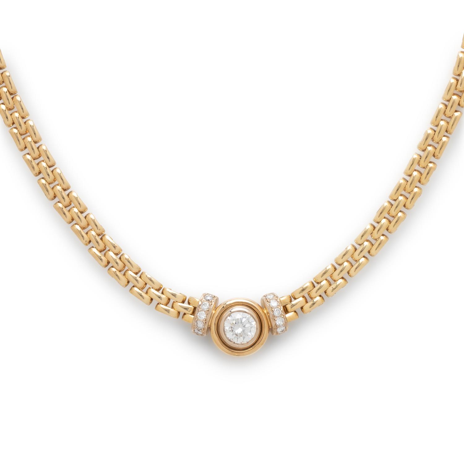 YELLOW GOLD AND DIAMOND NECKLACE