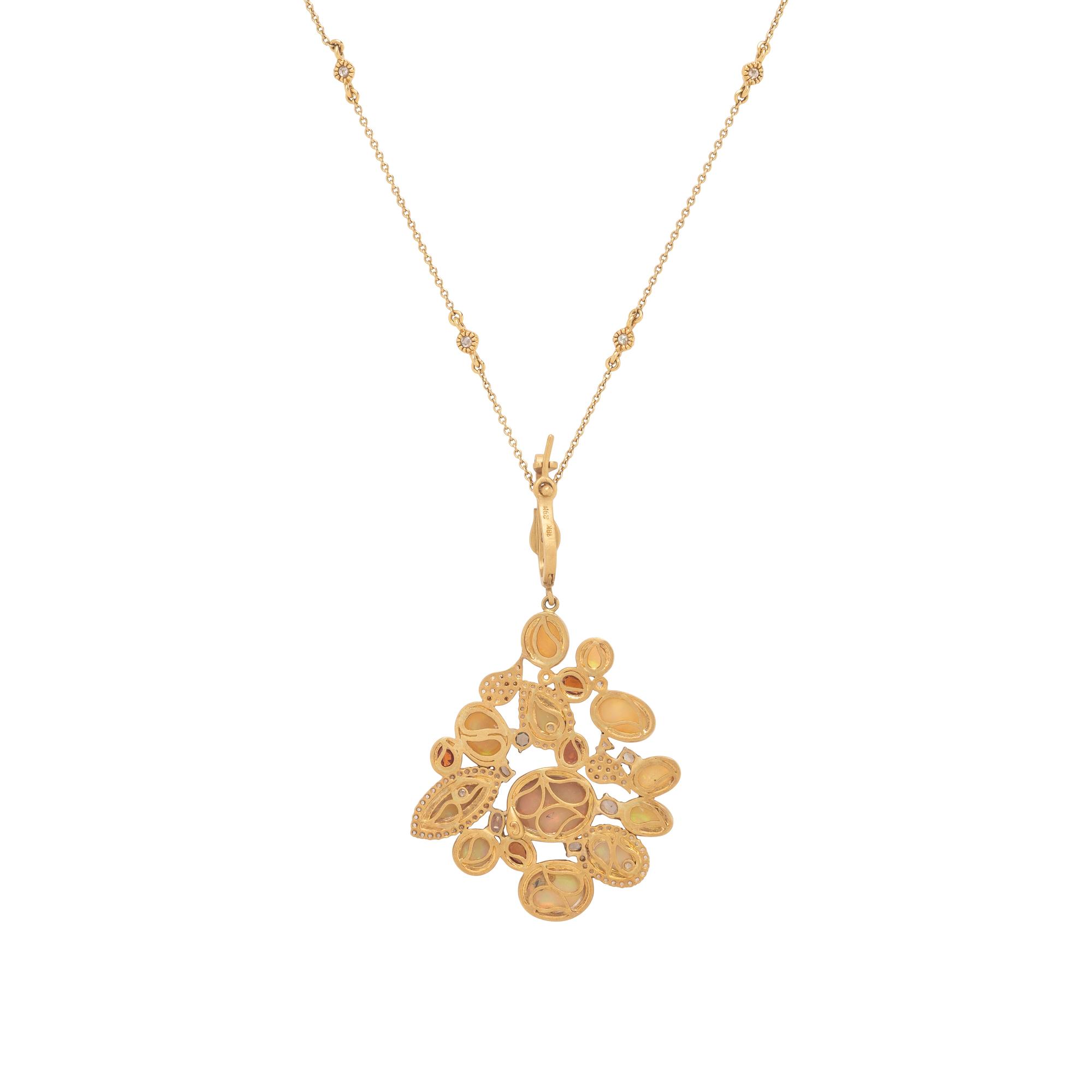 Coomi, Opal, Diamond, and Yellow Gold Necklace