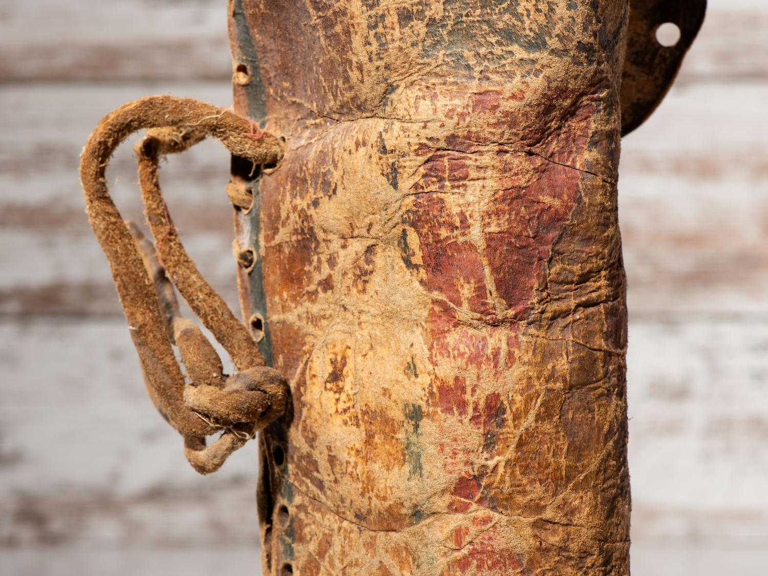 Early Northern Plains Buffalo Hide Parfleche Cylinder