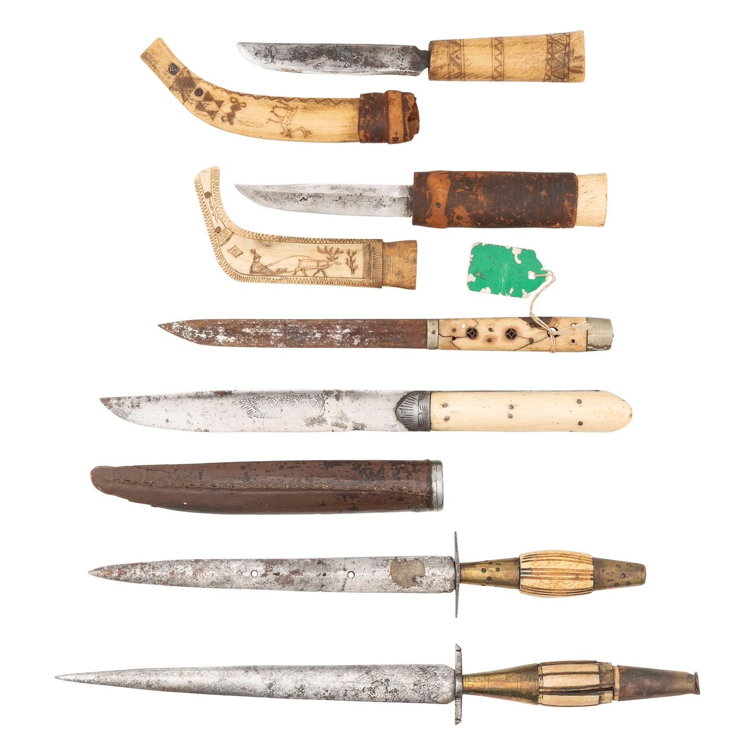 Lot of 6 Ethnographic Ivory Handle Daggers