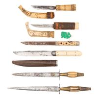 Lot of 6 Ethnographic Ivory Handle Daggers
