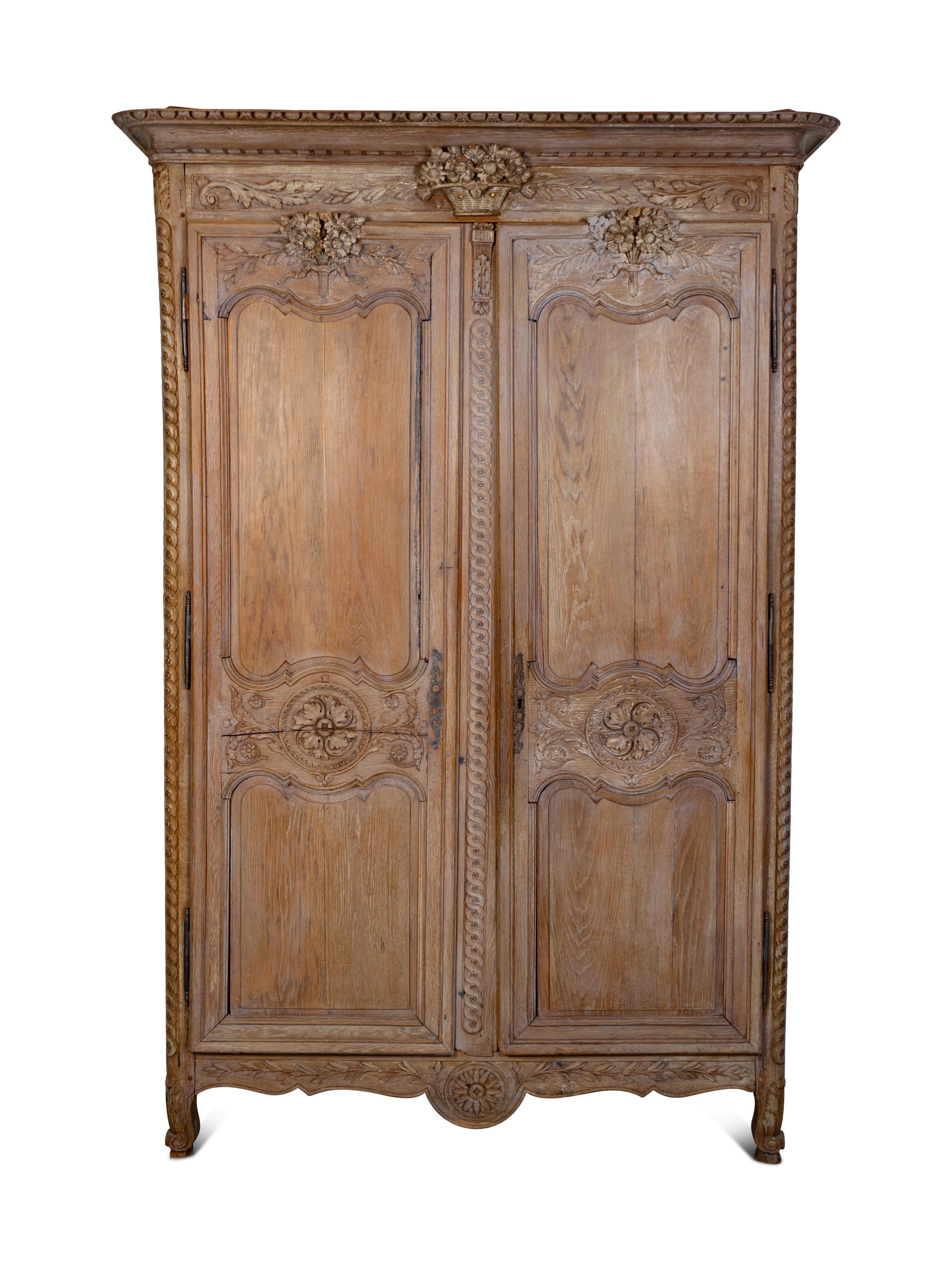 A Louis XVI Cerused Oak Armoire