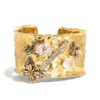 MULTIGEM AND YELLOW GOLD CUFF BRACELET