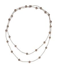 CULTURED BROWN PEARL AND BROWN DIAMOND NECKLACE