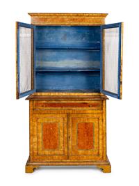 An Italian Grain-Painted Bookcase Cabinet