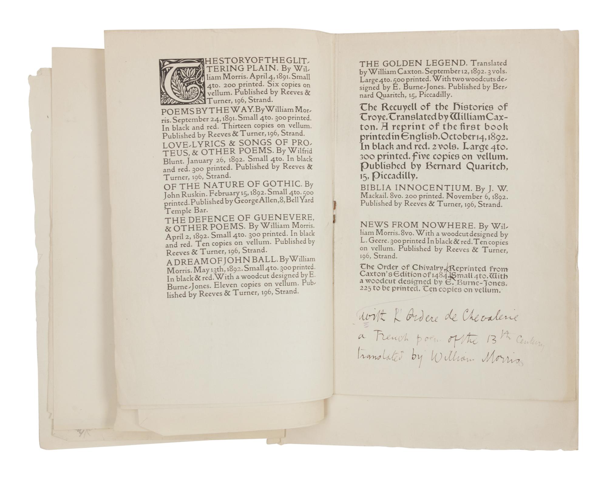 [KELMSCOTT PRESS]. When Adam Delved and Eve Span .... [Ancoats Brotherhood, 1894-5].