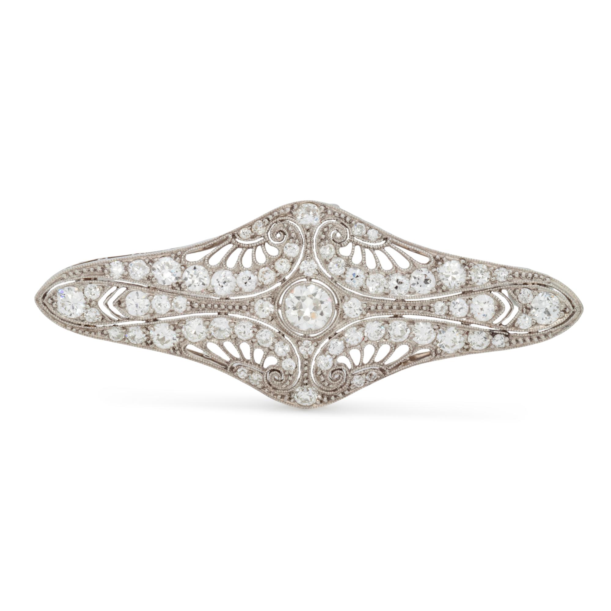 EDWARDIAN, DIAMOND BROOCH