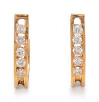 A Pair of Yellow Gold and Diamond Earrings,