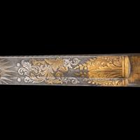 Cased Damascus Bladed Import 1850 Staff & Field Officers Sword Presented to Capt. (Major) William Wood - 9th NY Heavy Artillery with Belt and Sash