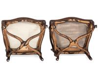 A Pair of Louis XV Style Caned Fauteuils